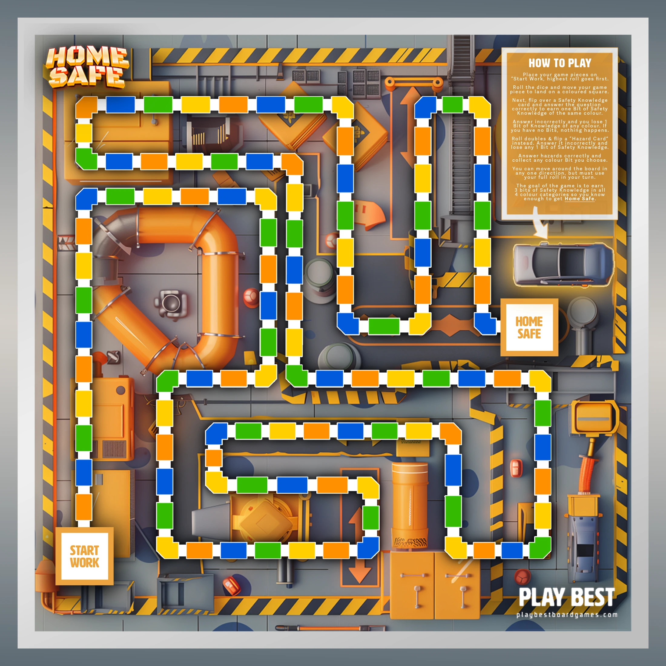 Actual original Home Safe factory game board with its winding route