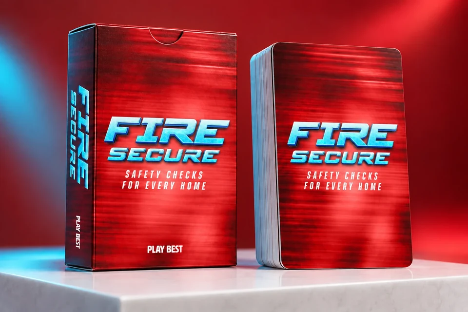 Fire Secure game box and fire-safety card deck